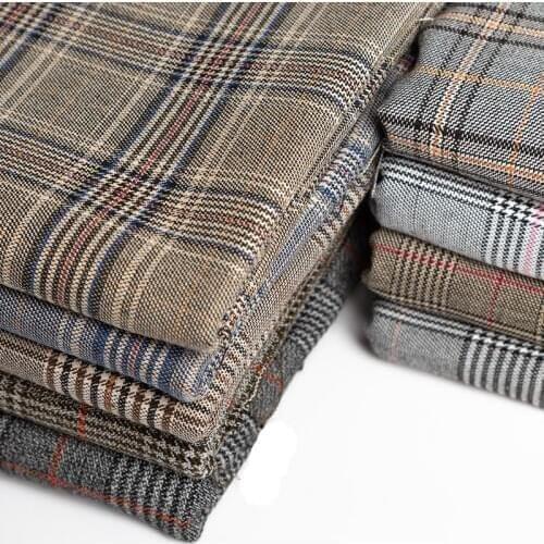 145cmx50cm polyester cotton blend twill check cloth yarn dyed Scottish plaid Suit fabric for clothes trousers bags Vest