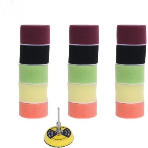 17pcs 2 Inch 50mm Dia Sanding Disc Sponge Polishing Pad for Dremel 3000 4000 Mini Grinder Car Waxing Hook and Loop Rotary Tool