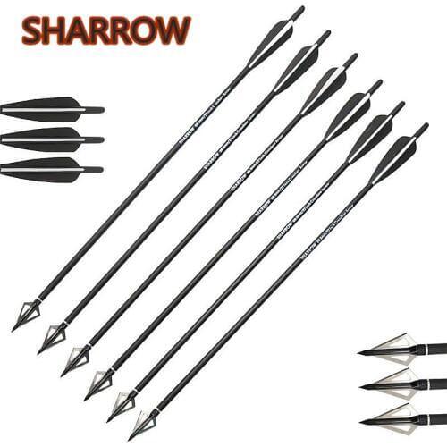 6/12pcs Mix Carbon Arrow 20/22 inch Aluminum And Steel Point OD 8.8mm Plastic Feather For Outdoor Crossbow Shooting Accessories