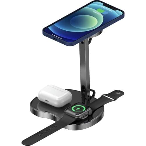 Wireless Charger 15W Magnetic Fast Charging Station for iPhone 12 12 Pro Max 3 in 1 Chargers Stand for Apple Watch 5 AirPods Pro