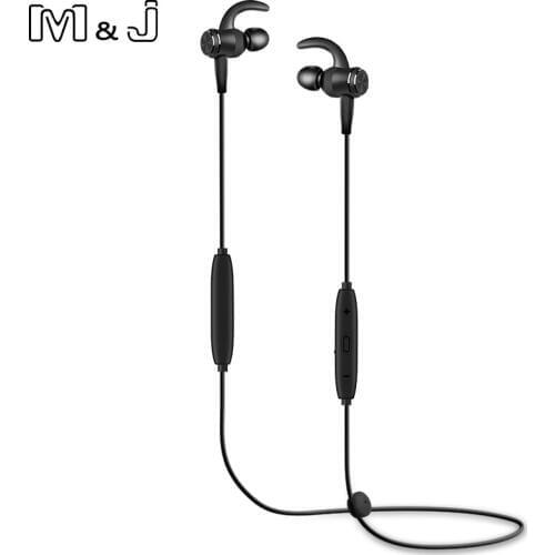 M&J F07 Wireless Headphones Bluetooth Earphone Sports Stereo Bass in Ear Monitor Neckband Earphones Headset with Mic for Phone