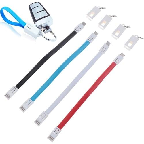 Keychain Cable Fast Charger Sync Data Lighting Cable For iphone 6s Type-C Micro USB C Short Cabel Key Chain Mobile Phone Cables