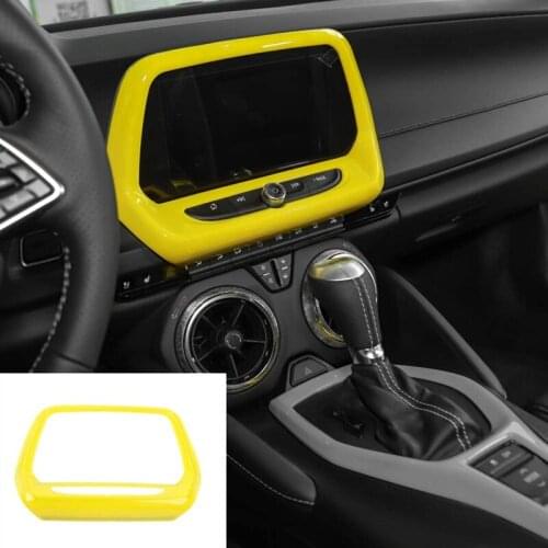 Central Console Display Navigation Sn Panel Trim ABS Yellow for Chevrolet Camaro 2016-2020 Car Accessories