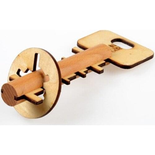 New Wooden Unlock Puzzle Key Classical Funny Wood Kong Ming Lock Education Toys Game