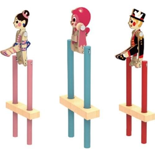 Wooden Flipping Acrobat Kits Assembly Toy Gift DIY Woodcrafts Tool for Kids Children