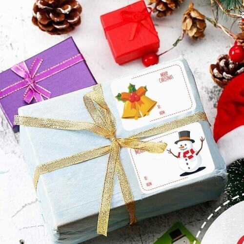 Dophee 250pcs/Roll Christmas Sealing Label Stickers Written Stickers Handmade Cake Packaging for Baking DIY Gift Stickers