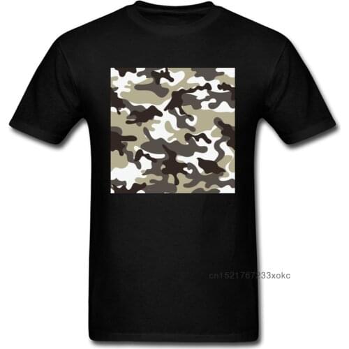 Urban White Army Camouflage Pattern Black T-shirt 2018 Personalized Men Short Sleeve Tee Shirt Cool Street Wear Top