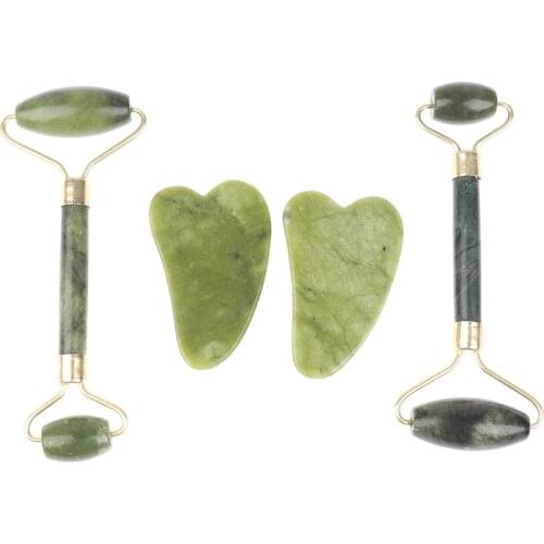 Hot Natural Jade Guasha Scraping Massage Scraper Face Massager Acupuncture Gua Sha Board Acupoint Face Eye Care SPA Massage Tool