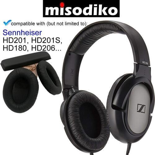 Misodiko Replacement Headband and Ear Pads Cushion Kit- for Sennheiser HD201 HD206 HD180 HD201S, Headphones Repair Parts Earpads