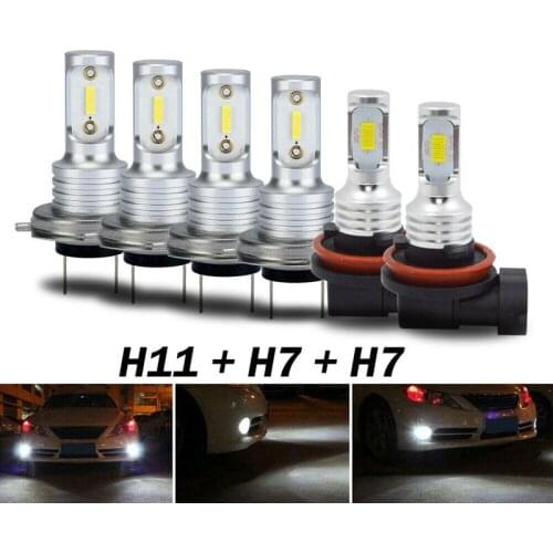 For Hyundai Sonata 2011-2014 - 6X Combo LED Headlight Fog Light Bulbs Kit 6000K