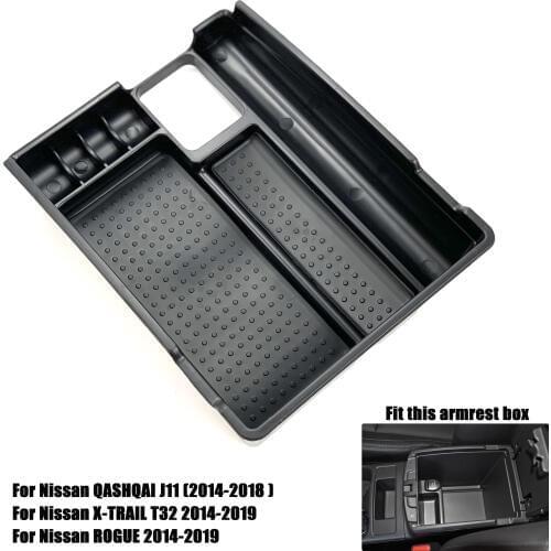 For Nissan Qashqai X-Trail T32 Rogue TERRA Navara NP300 Sylphy Sentra Pulsar Tiida II Maxima A36 Patrol Y62 Armrest Storage Box
