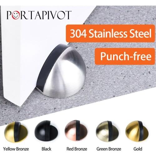 Stainless Steel magnetic door stopper dual catch no punching door bumper wedge wall door stopper Portapivot store