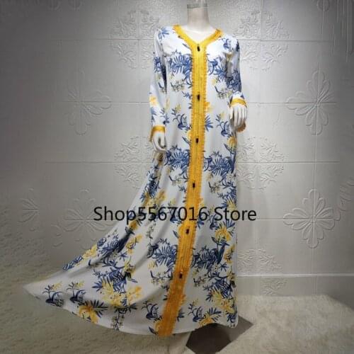 Muslim Fashion Woman Long Evening Dress Turkish Clothes Djellaba Femme Elegant Ladies Gown African Print Plus Size Boubou