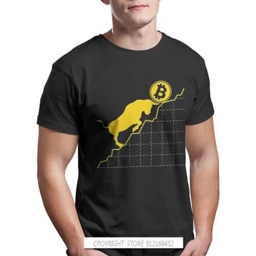 Bitcoin Sign Art Satoshi Nakamoto Bull And The Symbol Men T Shirt Top Plus Size 100% Cotton Tees Harajuku TShirt