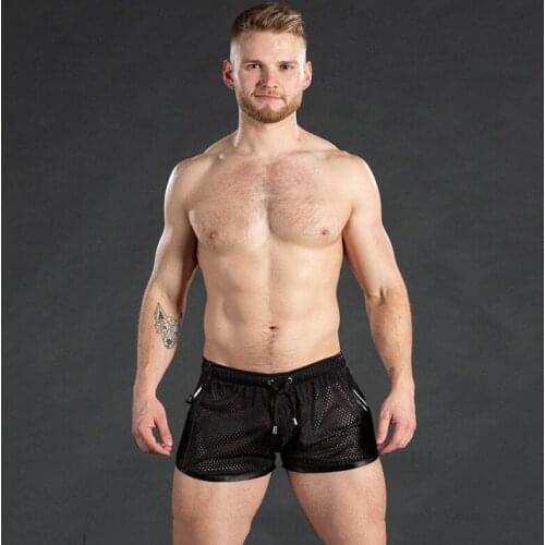 Mens Sports Shorts Fitness Running Mesh Eye Quick-drying Breathable Beach Swimming Pants Tether Outdoor Leisure Short Bottoms