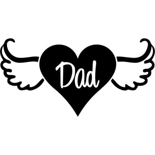 LLY-1090 Personality Car Sticker Dad Heart Angel Wings Modeling Cars Decal PVC Fashion Body Window Decoration Waterproof Decals