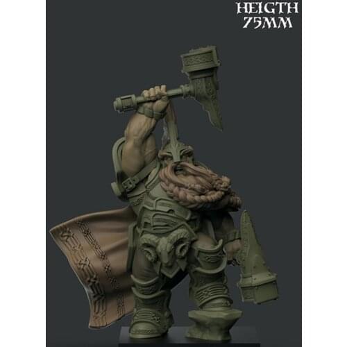 Unassambled 75mm ancient fantasy warrior stand Resin figure miniature model kits Unpainted