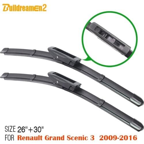 Buildreamen2 Rubber Wiper Blade Frameless Window Windshield Automotive Accessories 2Pcs For Renault Grand Scenic 3 2009-2016