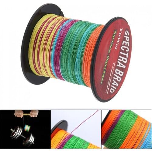 100M High Quality Multicolor colorful Durable Fishing Line 22-82LB 4 Strands Weaves PE Braided Multifilament Fishing Rope