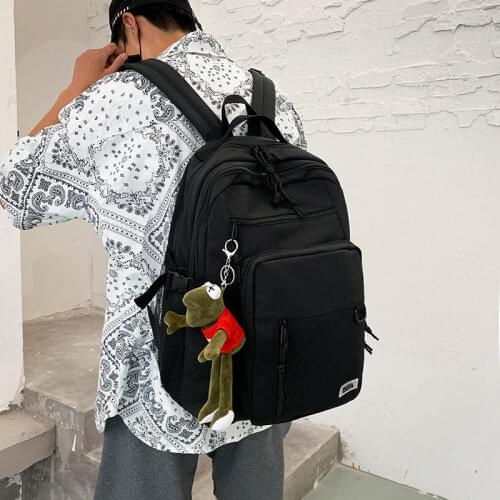 Schoolbag male new INS high and middle school large capacity canvas backpack college students female fashion simple backpack