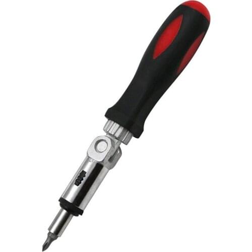 1/4 Inch Hex Left Right 180Degree Rotating Ratchet Screwdriver Drive Tackle Hand Tool Strong Magnet Tightening Screwdriver