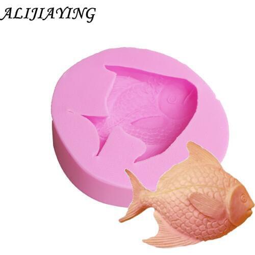 1Pcs Fish Silicone Cake Mold 3D Sugarcraft Chocolate Soap Mold DIY Fondant Cake Decorating Baking Tools D0856