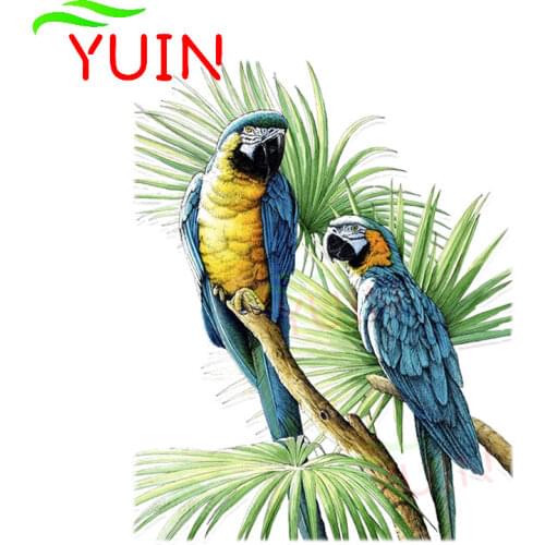 Beautiful Two Parrot Car Sticker Personality Motorcycle Auto Parts PVC Bumper Decoration High Quality Waterproof Decal 14*11cm