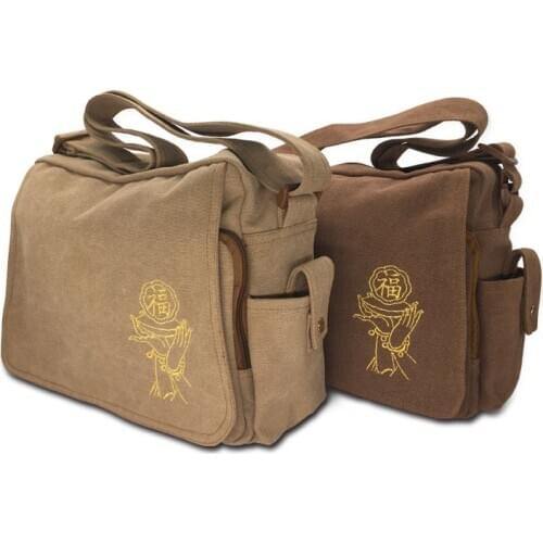Unisex high quality canvas buddhist shaolin monk kung fu lohan buddha bag meditation zen lay bags