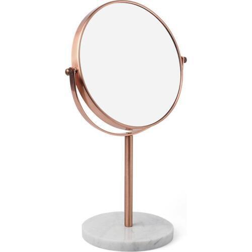 Marble Base Mirror Pure A Grade Copper Inlay Bathroom Decorative Mirror Natural Stone Holder