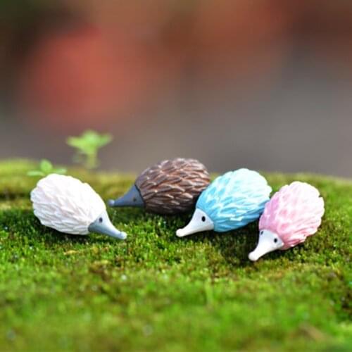 ZOCDOU 1 Piece Hedgehog Hedgepig Urchin Brambles Erizo Spain Zoo Small Statue Little Figurine Crafts Ornament Garden Miniatures