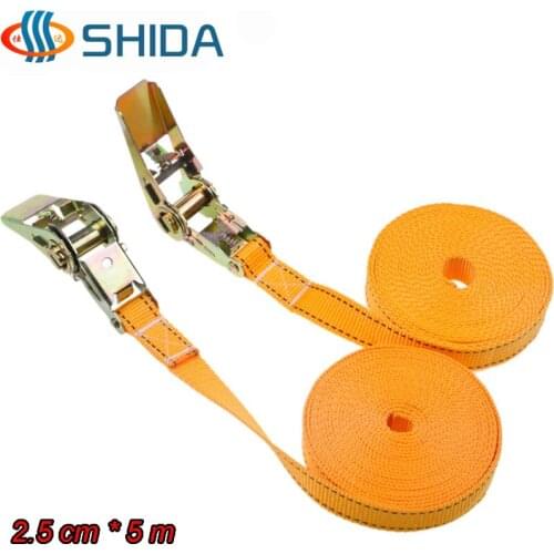 1pcs 2.5cm * 5 Meters 900KG Metal Cargo Lashing Polyester Webbing Straps, Hold Secure Ratchet Tie Down Cam Buckle Winch Strap