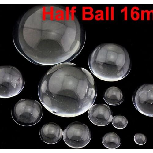 25 Transparent Flatback Glass Half Sphere Ball Cabochon 16mm