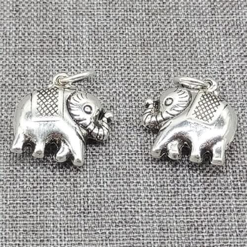 4 Pieces 925 Sterling Silver Hollow Elephant Charms for Bracelet Necklace