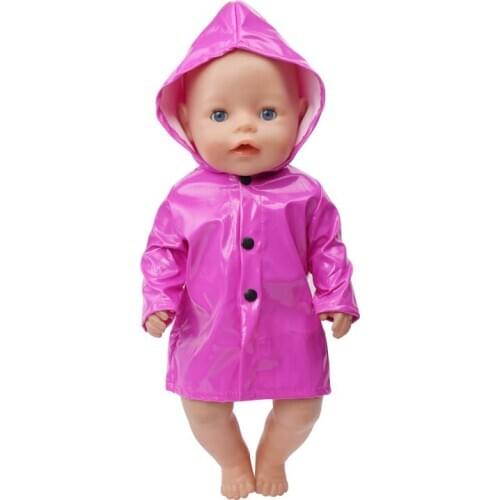 40-43 Cm Boy American Dolls Clothes Purple Raincoat Waterproof Newborn Baby Toys Accessories Fit 18 Inch Girls Doll Gift f645