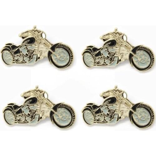 Lots 5pcs Motorbike Black & Silver Chopper Biker Lapel Pin Badge Brand New Fans Gifts Jewelry 2.7 X 1.5 CM
