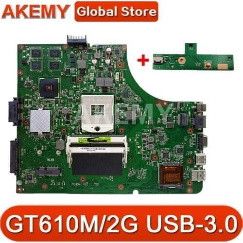 Akemy NEW K53SD REV5.1 motherboard For ASUS K53SD A53S X53S Laptop mainboard HM65 GT610M-2GB-GPU USB-3.0