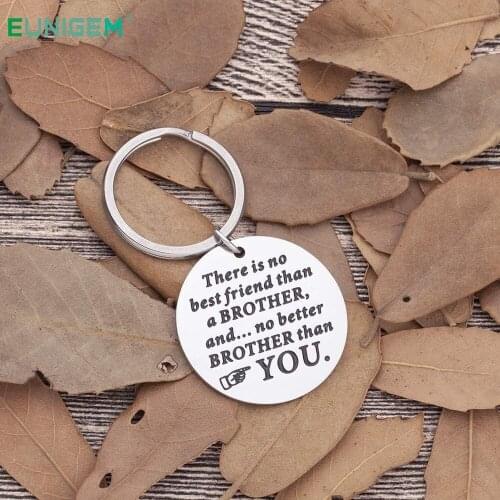 Brother Keychain Fathers Day Gifts for Brother Birthday Gifts for Brother in Law for Family Men Brother Key Ring Tag Jewelry