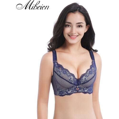 Big size bra lingerie femme sexy underwear women Lace small chest large size thickening push up bra top female brassiere 100B