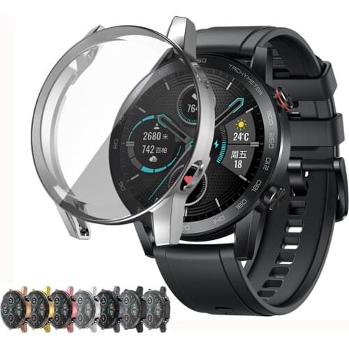 360 Full Cover Slim Watch Cover for Honor Magic Watch 2 46mm Soft Clear Soft TPU Screen Protector Fashion Smart Watch Case