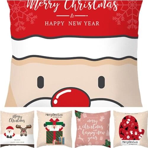 45x45cm Cover Santa Claus Elk Christmas Cushion Christmas Decoration Christmas Ornaments Noel Navidad Decoraciones Para El Hogar