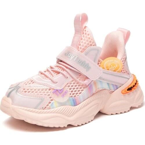 2021 New Mesh Summer Kids Shoes Girls Fashionable Breathable Korean Sport Shoes Children Soft Bottom Non-slip Casual Shoes