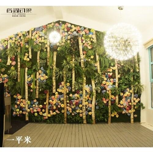 Customized Artificial Plant 3D Wall Design for Different Places Fake Vine UV Resistant Lawn Green Leaves Flowers Plants Decor