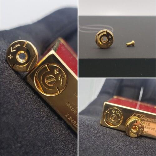 Golden Adjust Gas Bottom Screw Set Replacement For Dupont L2/Gatsby France Butane Lighter Repair Service Inner Parts Wholesale