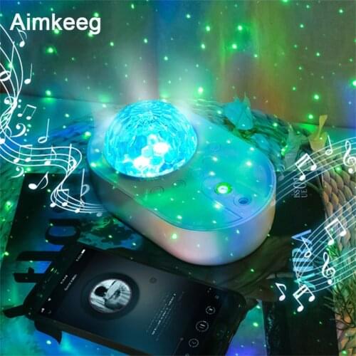 Galaxy Laser Projector Lighting Starry Sky Night Light LED Nebula Effect Lamp with Bluetooth Speaker for Kids Bedroom Home Party