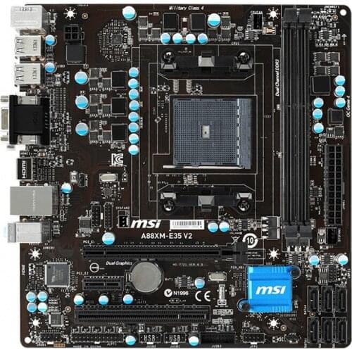 MSI A88XM-E35 V2 Socket FM2 AMD A88X Desktop Motherboard DDR3 32GB support A8-8650 A8-7670K CPUS USB3.0 SATA3 PCI-E 3.0 X16