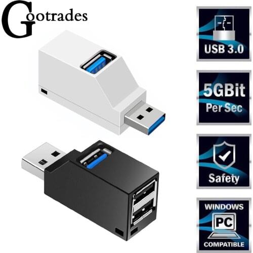 Mini 3 Ports USB 3.0 Hub High Speed Data Transfer Splitter Box Adapter For PC Laptop MacBook Pro