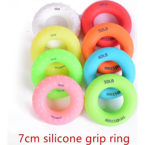Multi-color 7cm Diameter O-shaped Silicone Hand Grip Ring Finger Force Trainer Elastic Loop