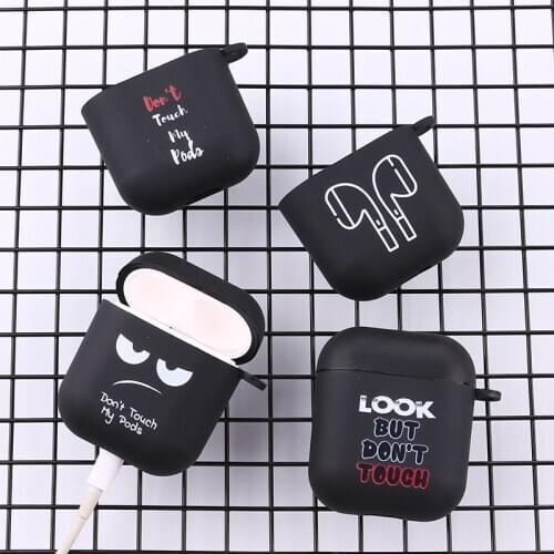 Fashion Funny All Black Case For Apple iPhone Charging Box AirPods Pro Soft Candy Color Carabiner Cover Accessories