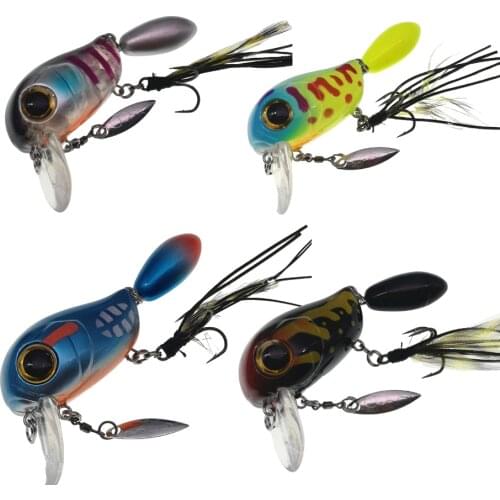 MUKUN 4PCS Creativity Fishing Lure 8g 40mm Floating Minnow Crank Spoon Isca Artificial Baits Fishing Hard Baits Tackle Pesca