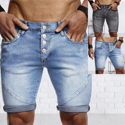 Men 2021 Mens Casual Shorts Denim Shorts Ripped Skin-friendly Polyester Summer Mens Short Pants for Daily Wear джинсовые шорты